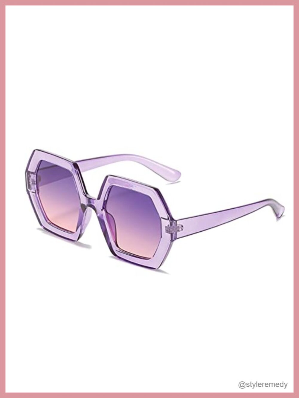Retro 70s Oversized Hexagonal Sunglasses Women UV400 - Picture 4 of 6